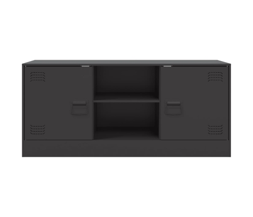 Mueble para TV de acero negro 99x39x44 cm