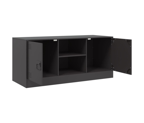 Mueble para TV de acero negro 99x39x44 cm