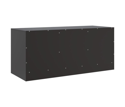 Mueble para TV de acero negro 99x39x44 cm