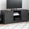 Mueble para TV de acero negro 99x39x44 cm