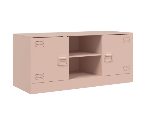 Mueble para TV de acero rosa 99x39x44 cm