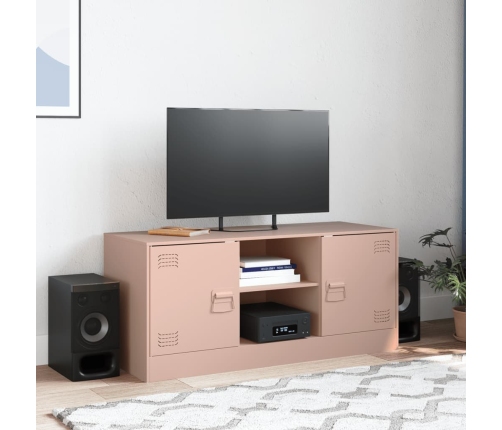 Mueble para TV de acero rosa 99x39x44 cm