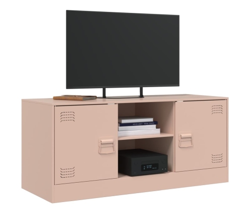 Mueble para TV de acero rosa 99x39x44 cm