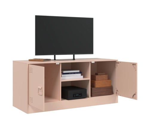 Mueble para TV de acero rosa 99x39x44 cm