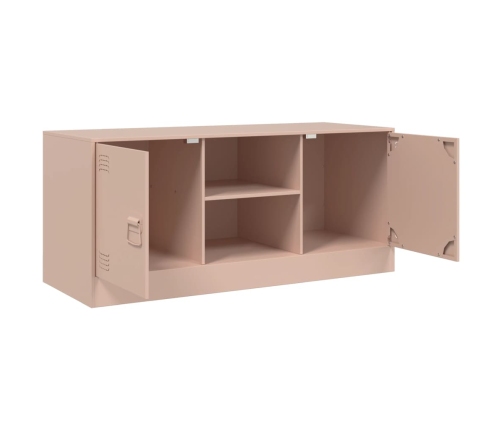 Mueble para TV de acero rosa 99x39x44 cm