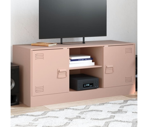 Mueble para TV de acero rosa 99x39x44 cm