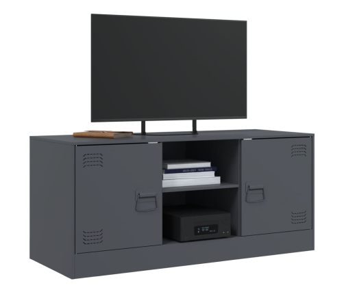 Mueble para TV de acero gris antracita 99x39x44 cm