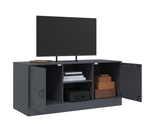 Mueble para TV de acero gris antracita 99x39x44 cm