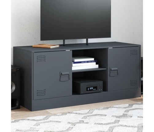 Mueble para TV de acero gris antracita 99x39x44 cm