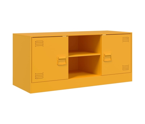 vidaXL Mueble para TV de acero amarillo mostaza 99x39x44 cm