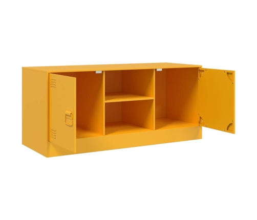 vidaXL Mueble para TV de acero amarillo mostaza 99x39x44 cm