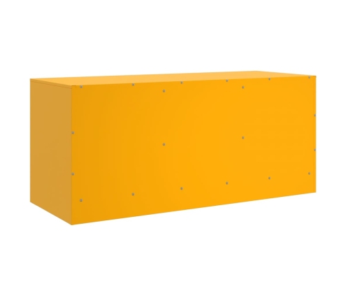 vidaXL Mueble para TV de acero amarillo mostaza 99x39x44 cm