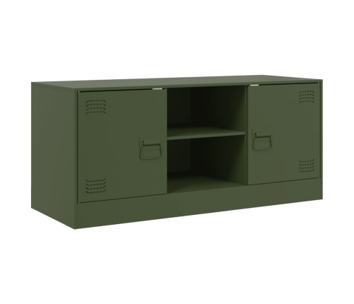 Mueble de TV de acero verde oliva 99x39x44 cm