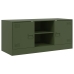 Mueble de TV de acero verde oliva 99x39x44 cm