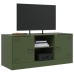 Mueble de TV de acero verde oliva 99x39x44 cm