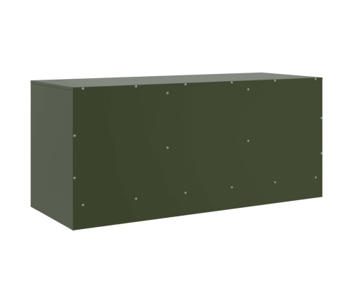 Mueble de TV de acero verde oliva 99x39x44 cm