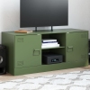 Mueble de TV de acero verde oliva 99x39x44 cm