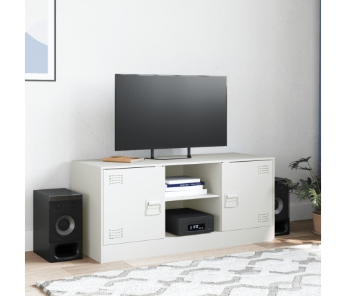 Mueble para TV de acero blanco 99x39x44 cm