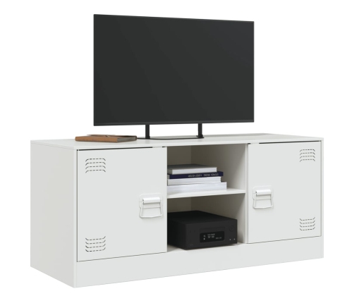 Mueble para TV de acero blanco 99x39x44 cm