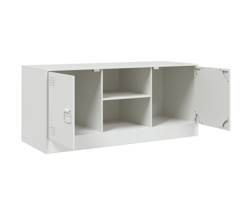 Mueble para TV de acero blanco 99x39x44 cm