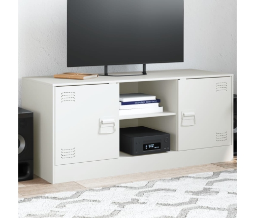 Mueble para TV de acero blanco 99x39x44 cm