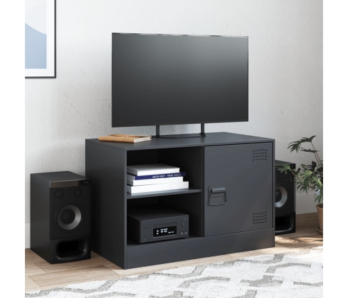 Mueble para TV de acero negro 67x39x44 cm