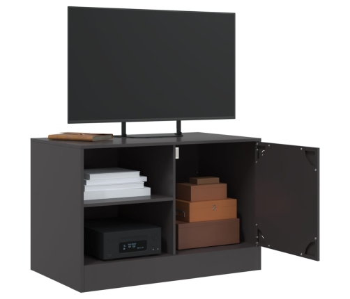 Mueble para TV de acero negro 67x39x44 cm