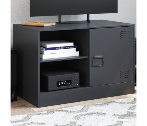 Mueble para TV de acero negro 67x39x44 cm