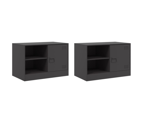 Muebles para TV 2 unidades acero negro 67x39x44 cm