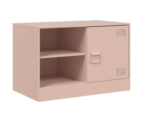 Mueble para TV de acero rosa 67x39x44 cm