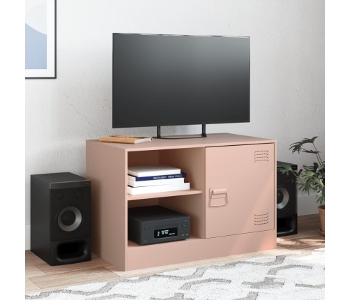 Mueble para TV de acero rosa 67x39x44 cm