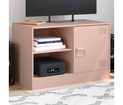 Mueble para TV de acero rosa 67x39x44 cm