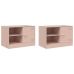 Muebles para TV 2 unidades acero rosa 67x39x44 cm