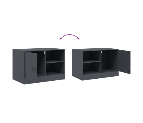 Muebles para TV 2 unidades acero gris antracita 67x39x44 cm