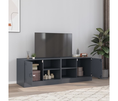 Muebles para TV 2 unidades acero gris antracita 67x39x44 cm