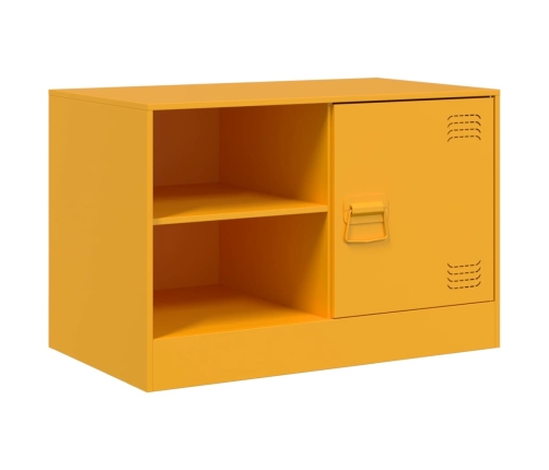 Mueble para TV de acero amarillo mostaza 67x39x44 cm