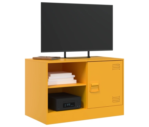 Mueble para TV de acero amarillo mostaza 67x39x44 cm