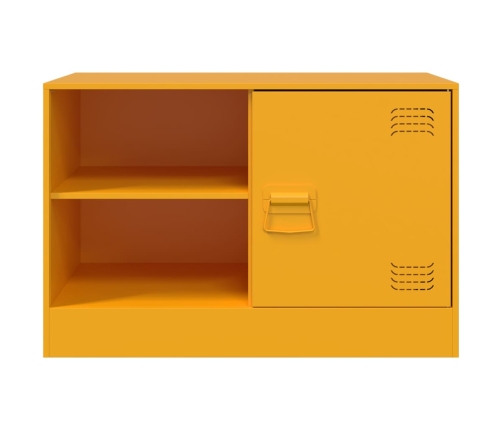 Mueble para TV de acero amarillo mostaza 67x39x44 cm