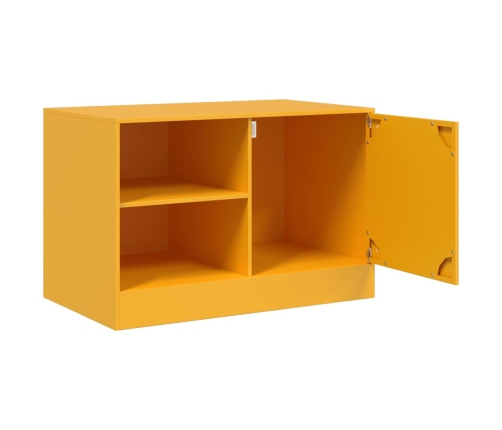 Mueble para TV de acero amarillo mostaza 67x39x44 cm