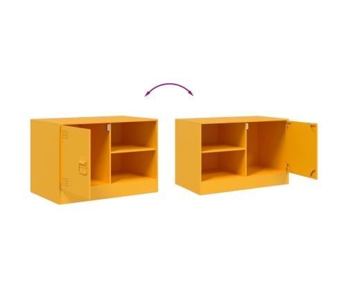 Mueble para TV de acero amarillo mostaza 67x39x44 cm