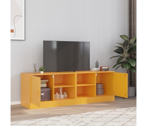 Muebles para TV 2 unidades acero amarillo mostaza 67x39x44 cm