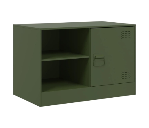 Mueble para TV de acero verde oliva 67x39x44 cm