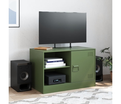 Mueble para TV de acero verde oliva 67x39x44 cm