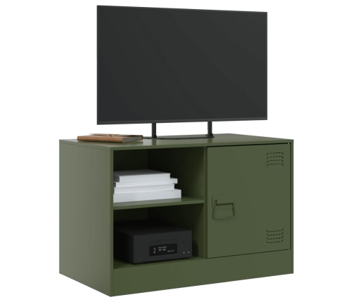 Mueble para TV de acero verde oliva 67x39x44 cm