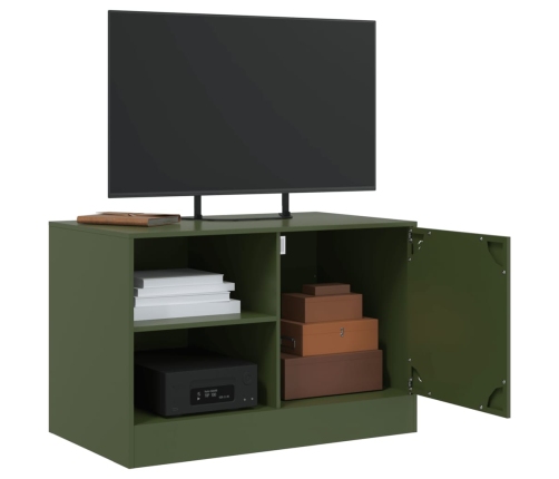 Mueble para TV de acero verde oliva 67x39x44 cm