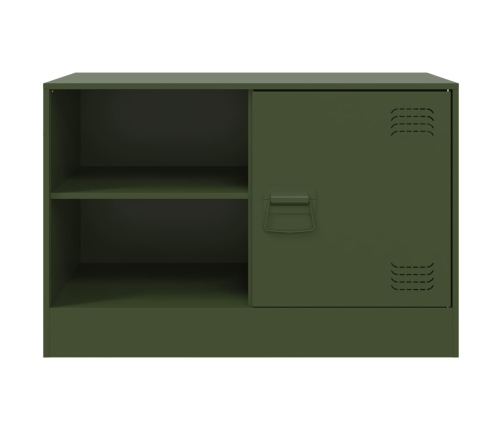 Mueble para TV de acero verde oliva 67x39x44 cm