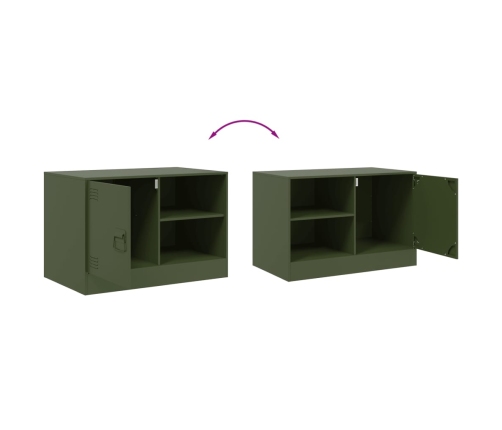 Mueble para TV de acero verde oliva 67x39x44 cm