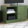 Mueble para TV de acero verde oliva 67x39x44 cm