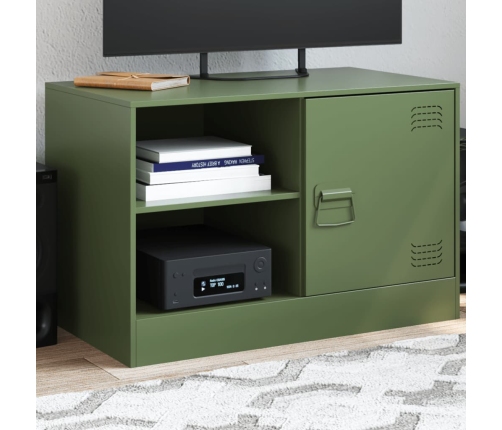 Mueble para TV de acero verde oliva 67x39x44 cm