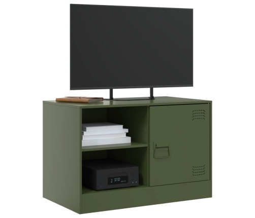 Muebles para TV 2 unidades acero verde oliva 67x39x44 cm